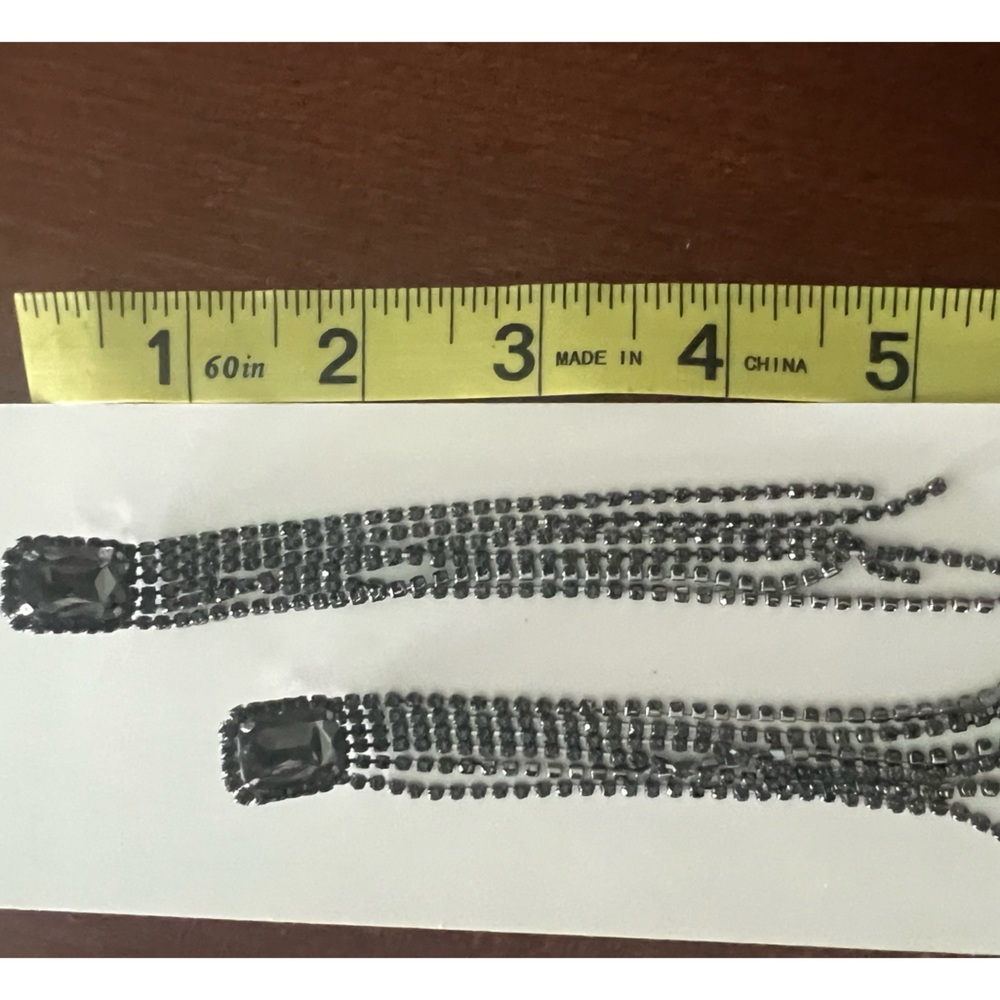 Formal black earrings, worn once